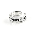 Sterling Silver 5mm Band Geometric Patterned Toe Ring