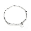 Sterling Silver Stretchy Beaded Charm Bracelet