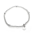 Sterling Silver Stretchy Beaded Charm Bracelet