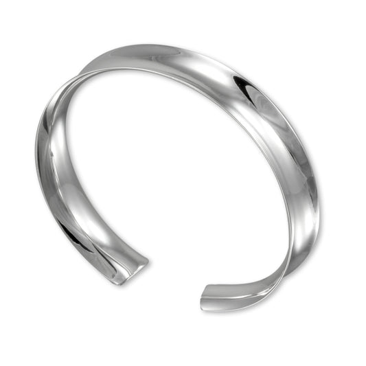 Sterling Silver Concave Bangle
