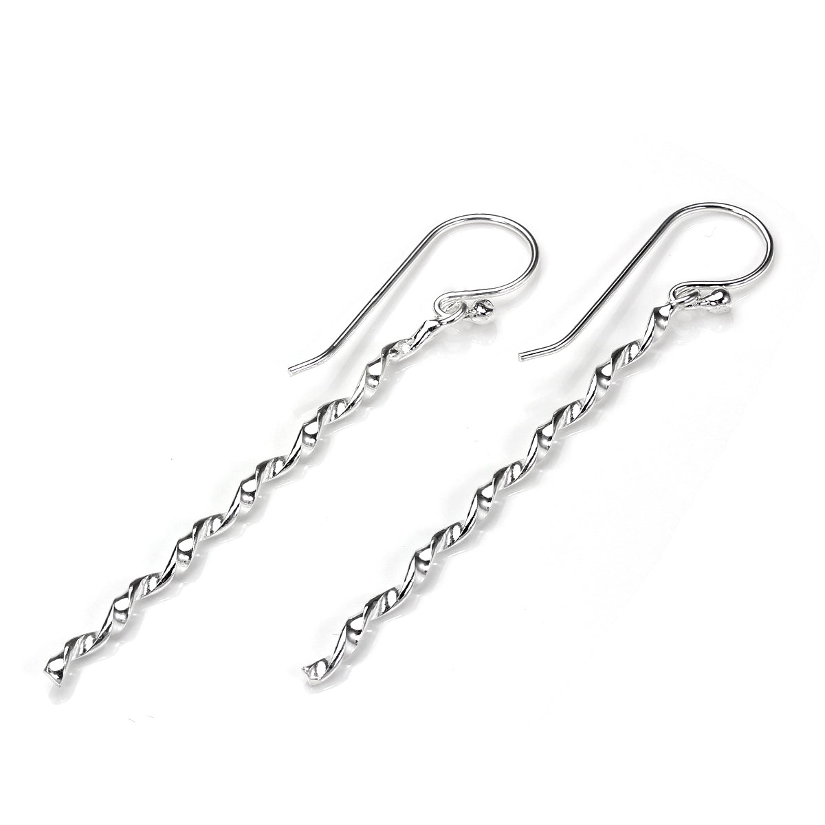 Sterling Silver Twisted Wire Drop Earrings