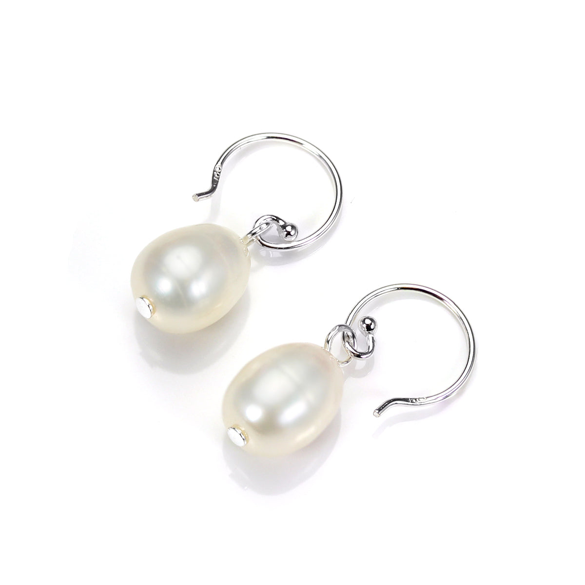 Sterling Silver 8mm Freshwater Pearl Drop Earrings
