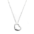 Sterling Silver Open Heart Pendant Necklace