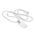 Sterling Silver Plain Engravable Dog Tag Pendant Necklace