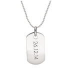 Sterling Silver Plain Engravable Dog Tag Pendant Necklace