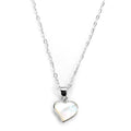 Sterling Silver & Mother of Pearl Flat Heart Pendant Necklace