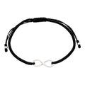 Black Cord Macrame Bracelet & Sterling Silver Infinity Loop