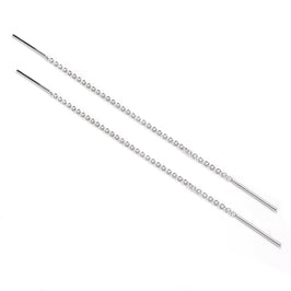 Long Sterling Silver Belcher Chain Threader Pull Through Earrings