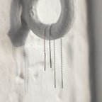 Long Sterling Silver Belcher Chain Threader Pull Through Earrings