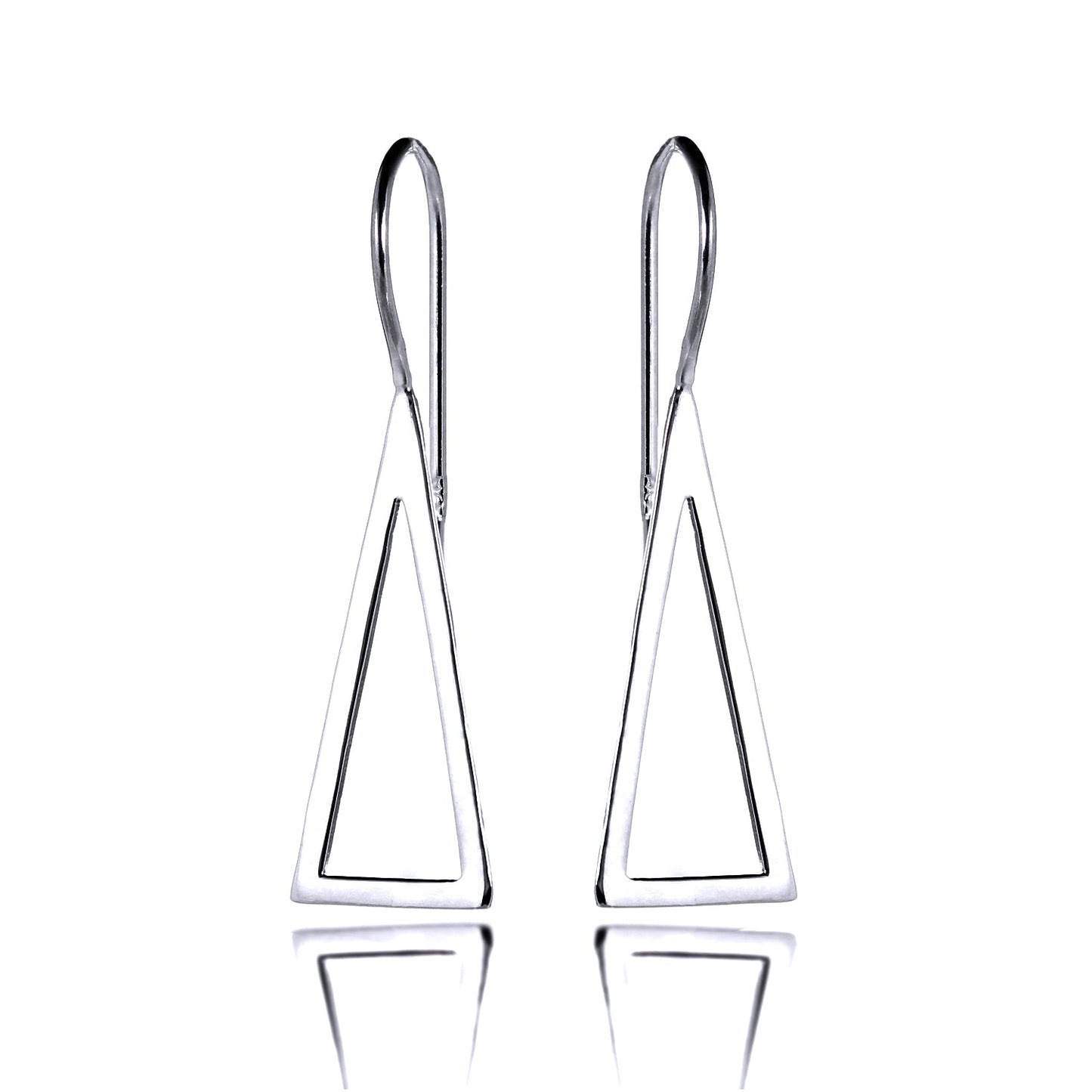 Sterling Silver Triangular Drop Earrings