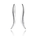 Sterling Silver Wavy Ear Pin Earrings