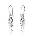 Sterling Silver Fish Bone Dangle Earrings