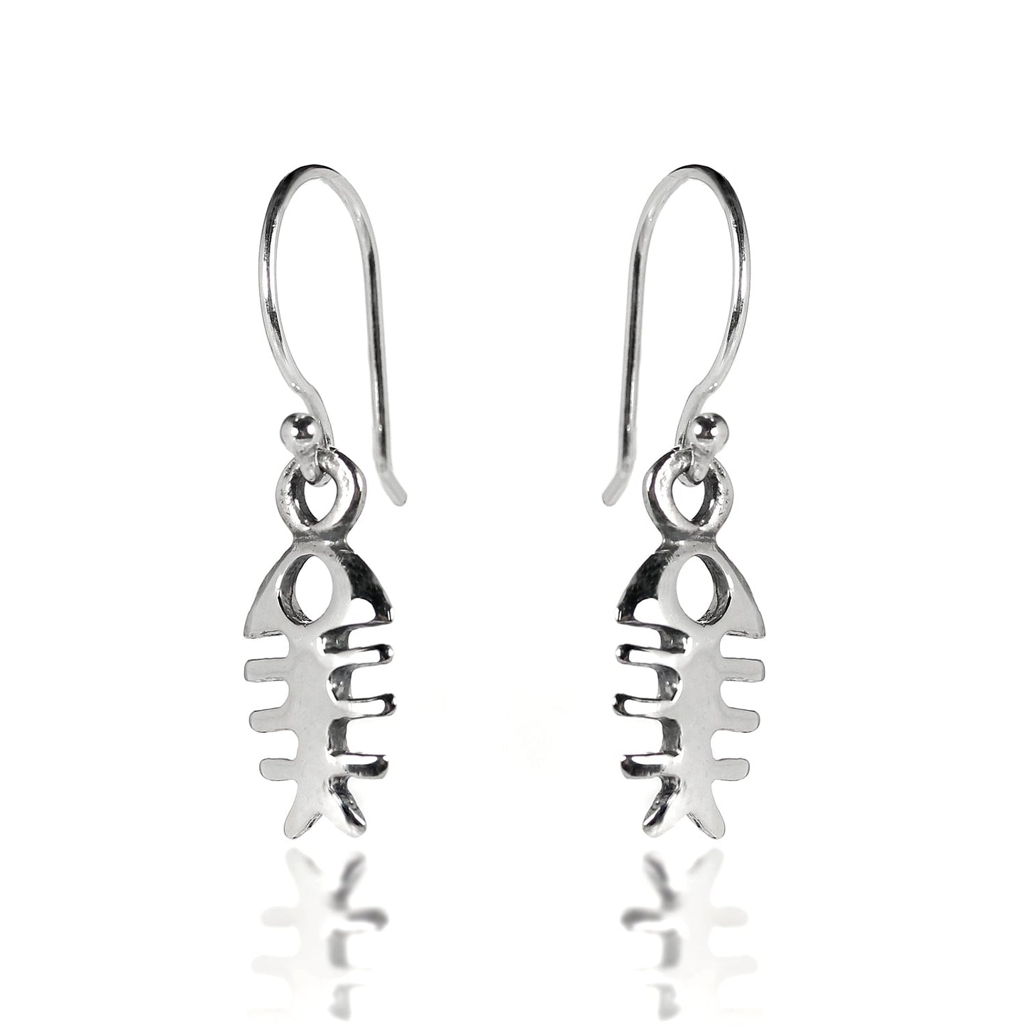 Sterling Silver Fish Bone Dangle Earrings