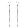 Sterling Silver Box Chain Tassel Chandelier Earrings