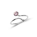 Sterling Silver Adjustable Wire Toe Ring with 4mm Crystal CZ