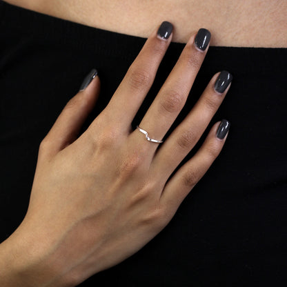 Sterling Silver 1mm Stacking Ring with Single Twist - Size I-U