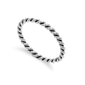 Sterling Silver 2mm Stacking Twisted Rope Ring Sizes I - U
