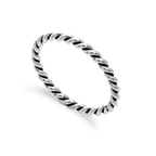 Sterling Silver 2mm Stacking Twisted Rope Ring Sizes I - U