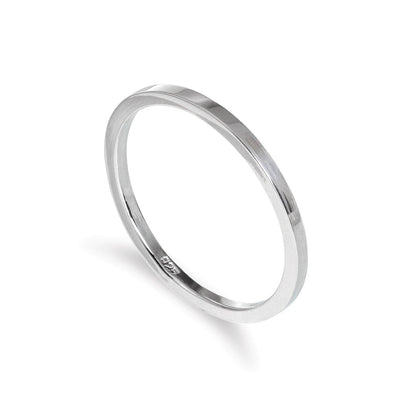 Plain Sterling Silver 2mm Stacking Ring Size I-U