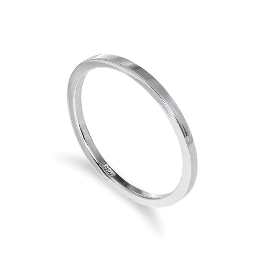 Plain Sterling Silver 2mm Stacking Ring Size I-U