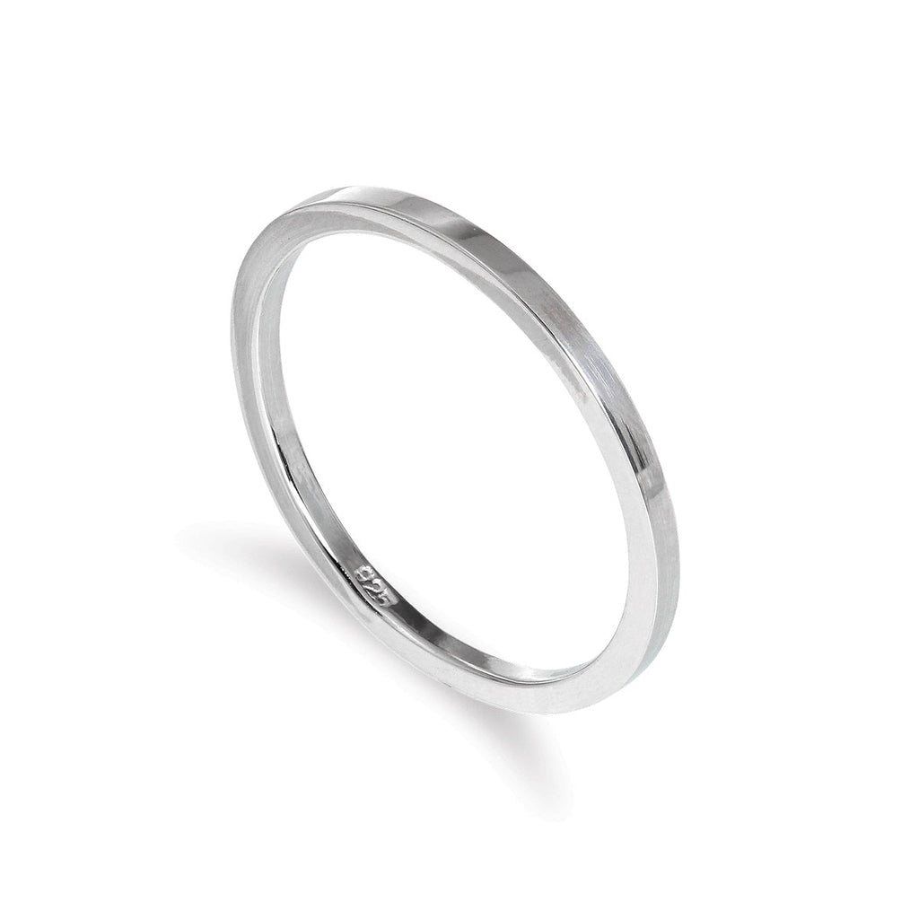Plain Sterling Silver 1.5mm Stacking Ring Size I-U
