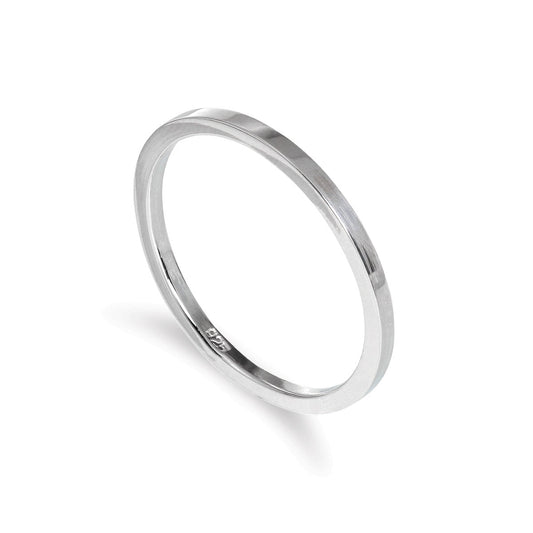 Plain Sterling Silver 1.5mm Stacking Ring Size I-U