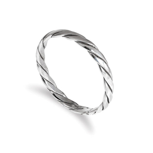 Sterling Silver 2mm Twisted Pattern Stacking Ring Size I-U