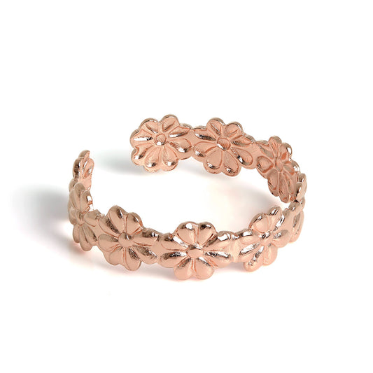 Rose Gold Plated Sterling Silver Daisy Toe Ring