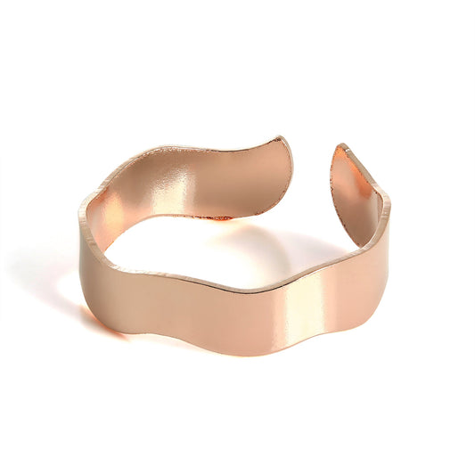 Rose Gold Plated Sterling Silver Wavy Band Toe Ring