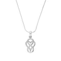 Sterling Silver Infinity Heart Symbol Pendant Necklace 20 - 22 Inches