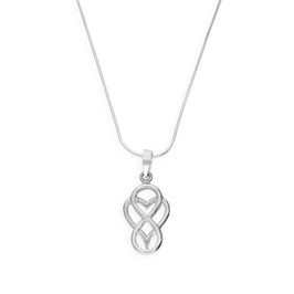 Sterling Silver Infinity Heart Symbol Pendant Necklace 20 - 22 Inches