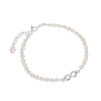 Sterling Silver & Freshwater Pearl Infinity Symbol Bracelet 8 Inches