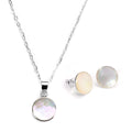 Sterling Silver & Mother of Pearl Earrings & Pendant Set