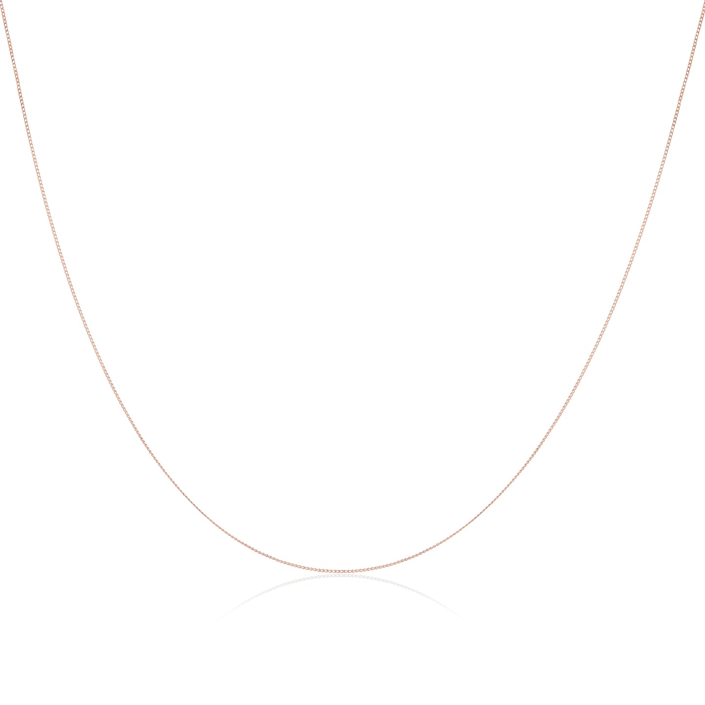 Fine 9ct Rose Gold Diamond Cut Curb Chain 16 - 18 Inches