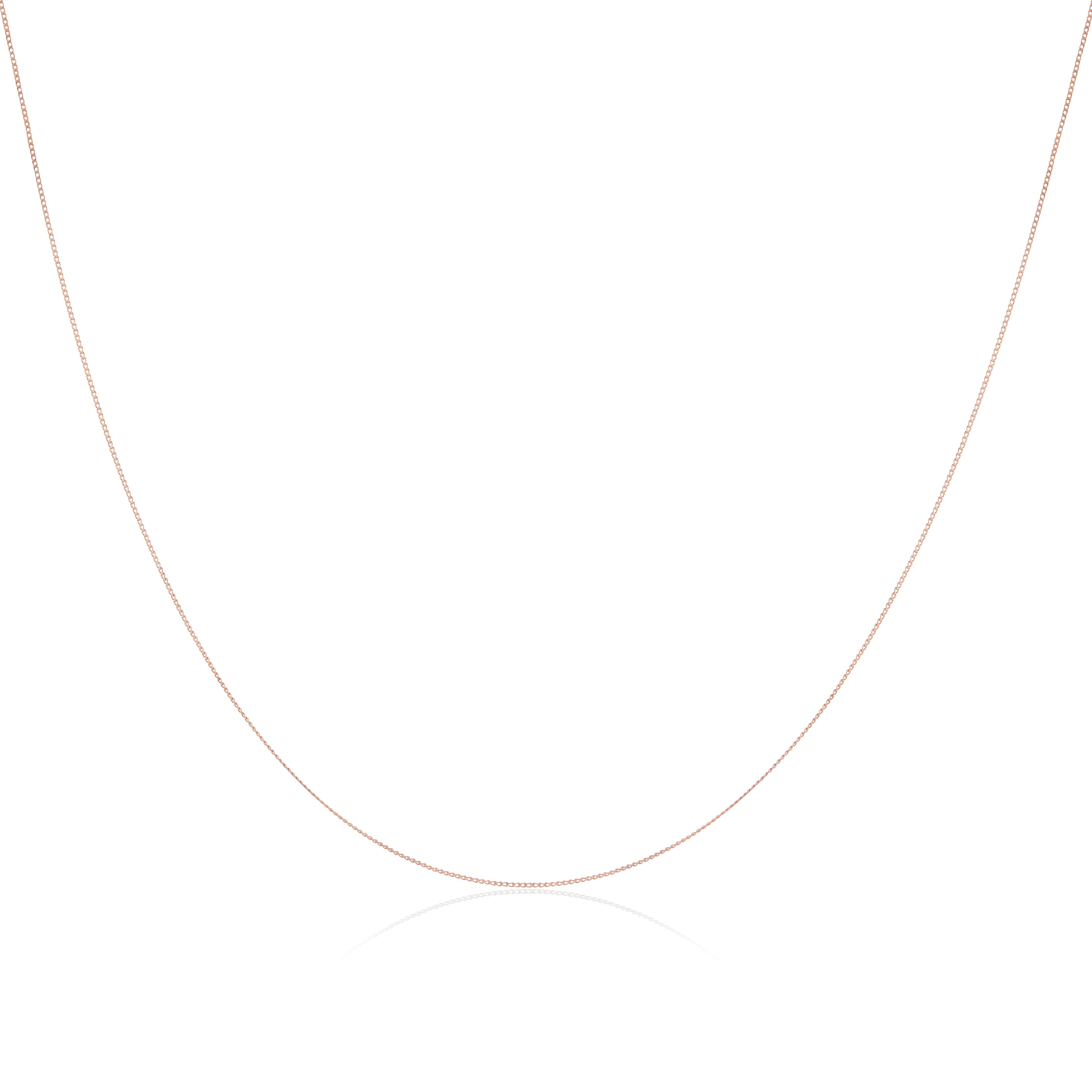 Fine 9ct Rose Gold Diamond Cut Curb Chain 16 - 18 Inches