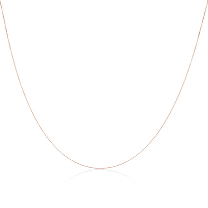 Fine 9ct Rose Gold Diamond Cut Curb Chain 16 - 18 Inches