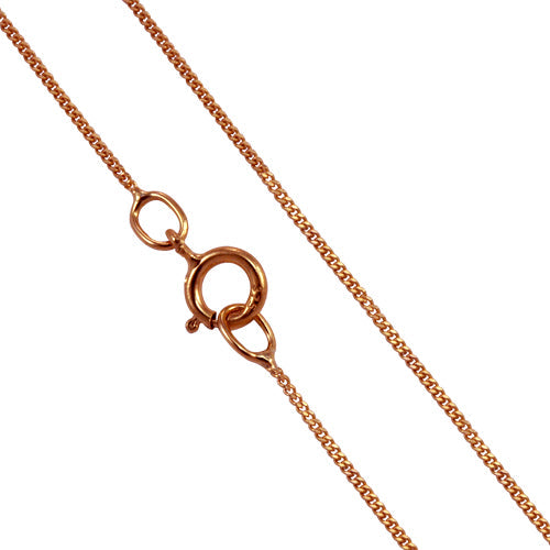 9ct Rose Gold Diamond Cut Curb Chain 16 - 20 Inches