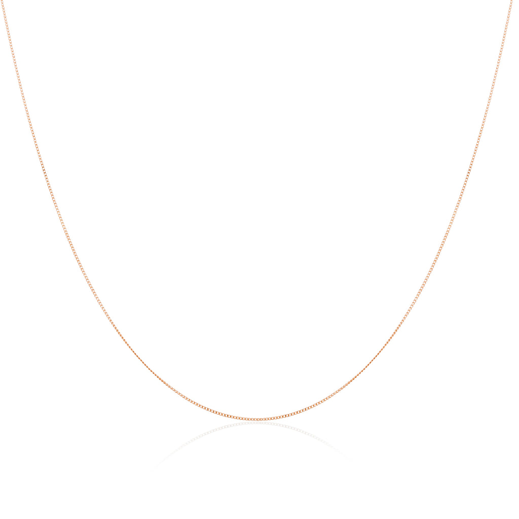 9ct Rose Gold Diamond Cut Curb Chain 16 - 20 Inches