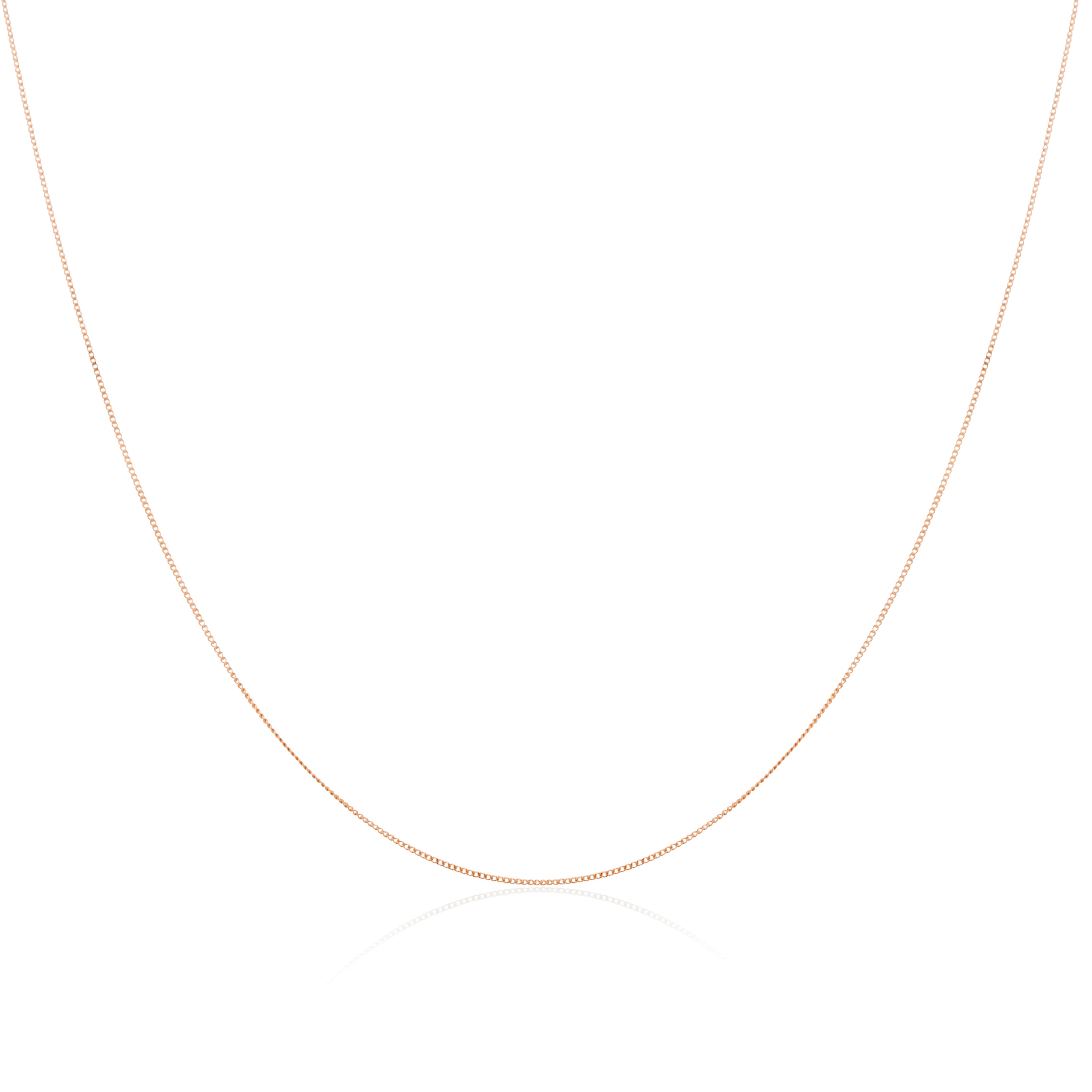 9ct Rose Gold Diamond Cut Curb Chain 16 - 20 Inches