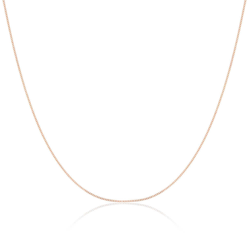 9ct Rose Gold Diamond Cut Curb Chain