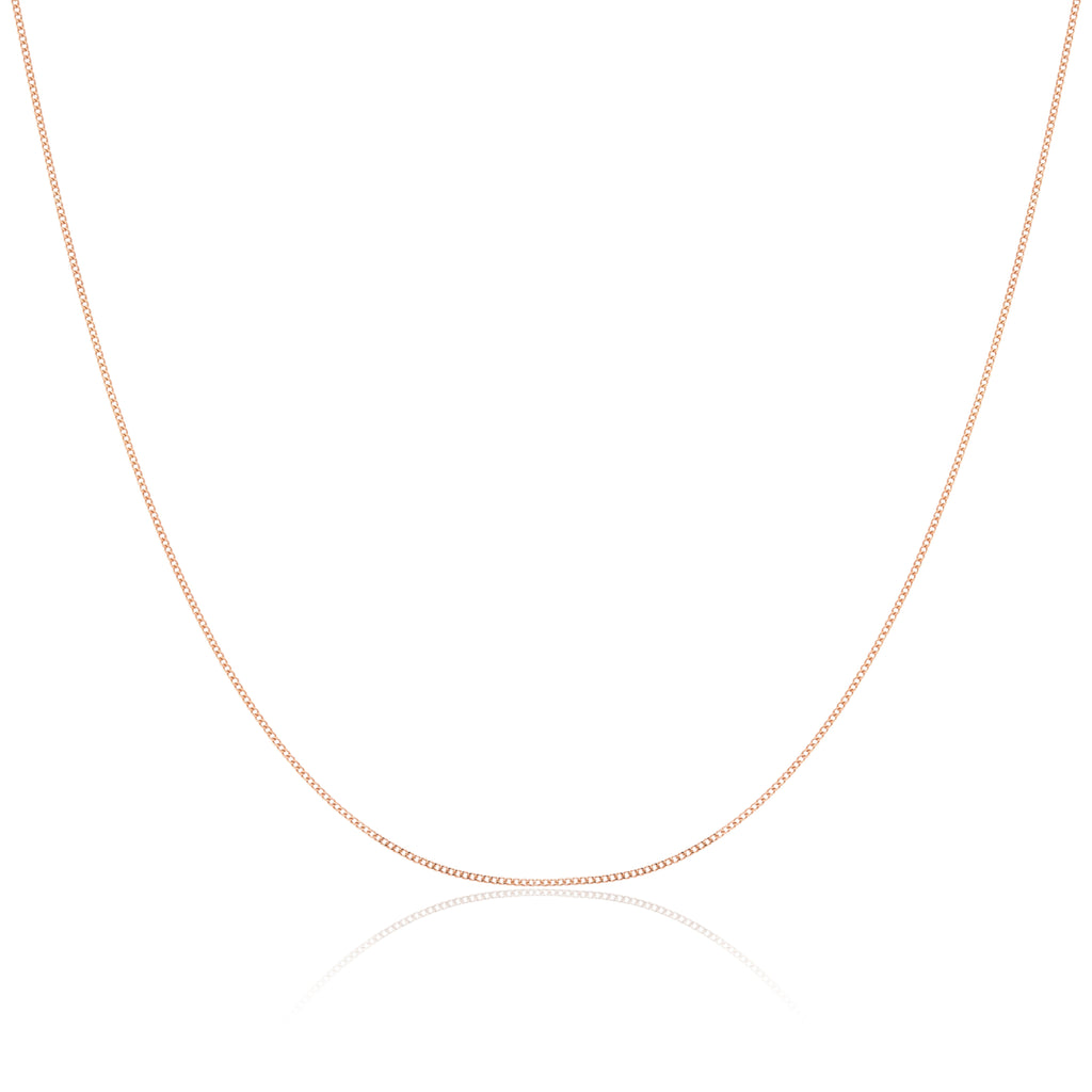 9ct Rose Gold Diamond Cut Curb Chain