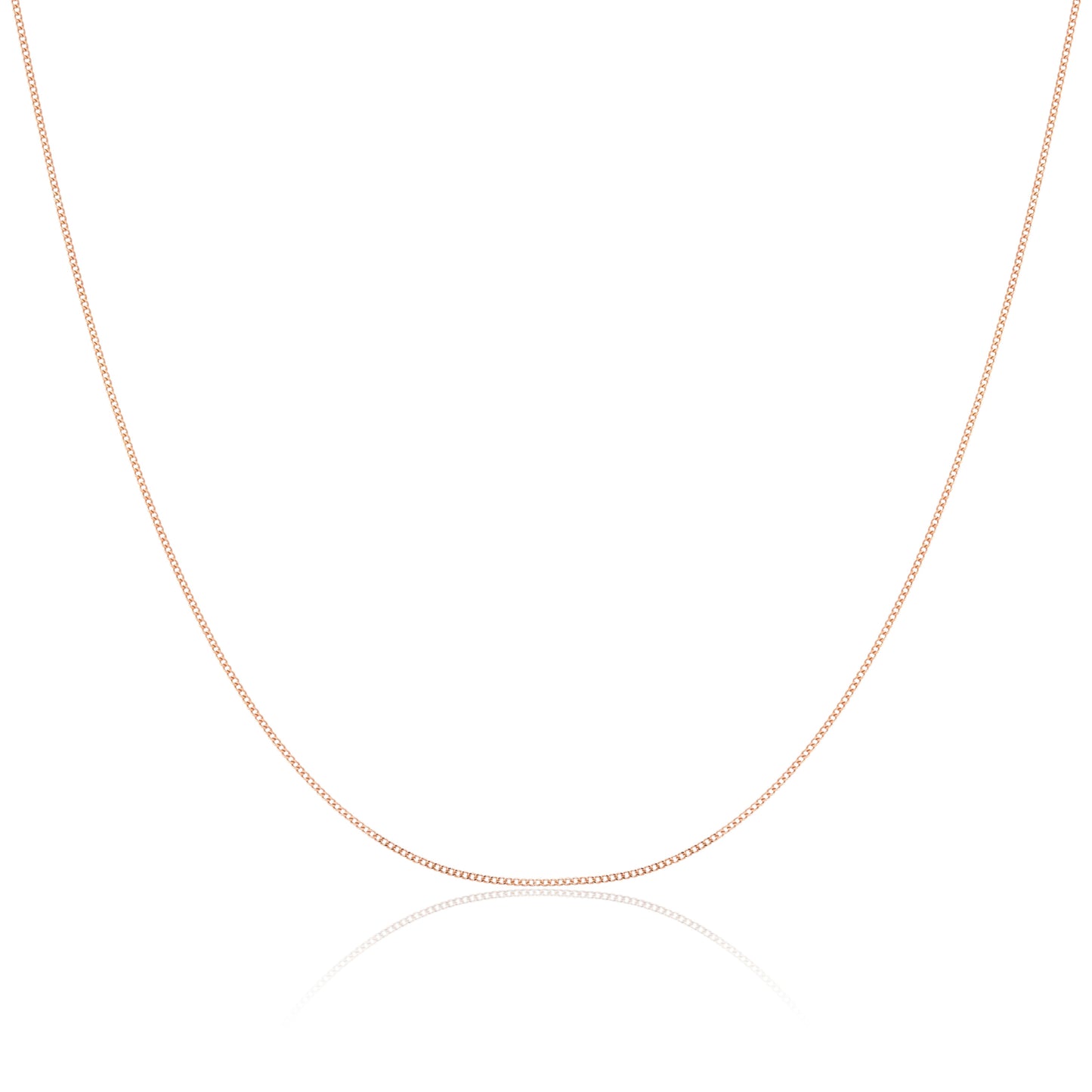 9ct Rose Gold Diamond Cut Curb Chain