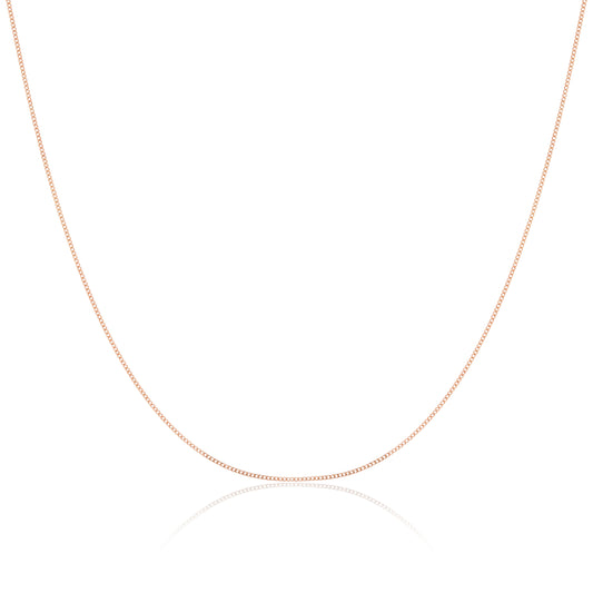 9ct Rose Gold Diamond Cut Curb Chain