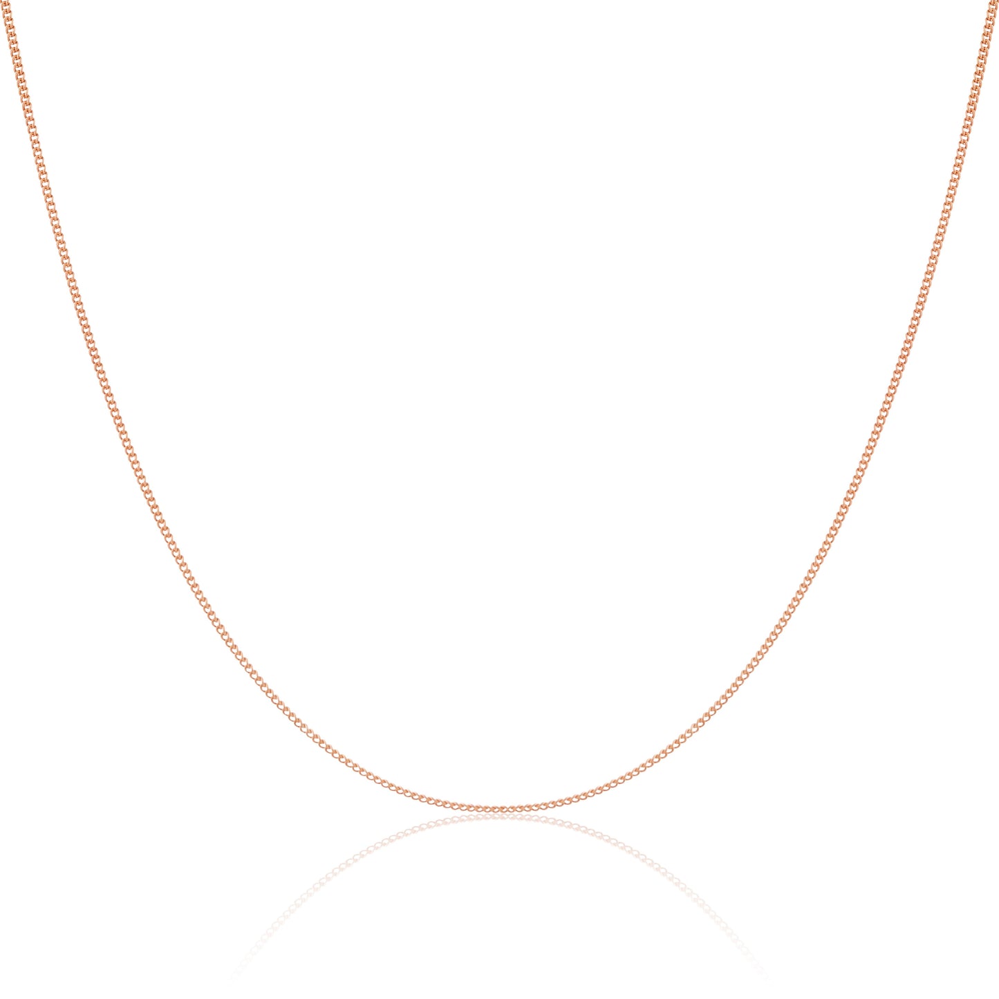 9ct Rose Gold Diamond Cut Curb Chain 16 - 20 Inches