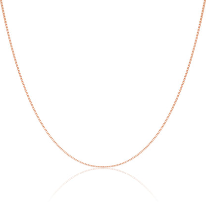 9ct Rose Gold Diamond Cut Curb Chain 16 - 20 Inches