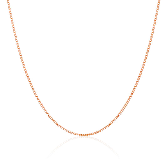 9ct Rose Gold Diamond Cut Curb Chain