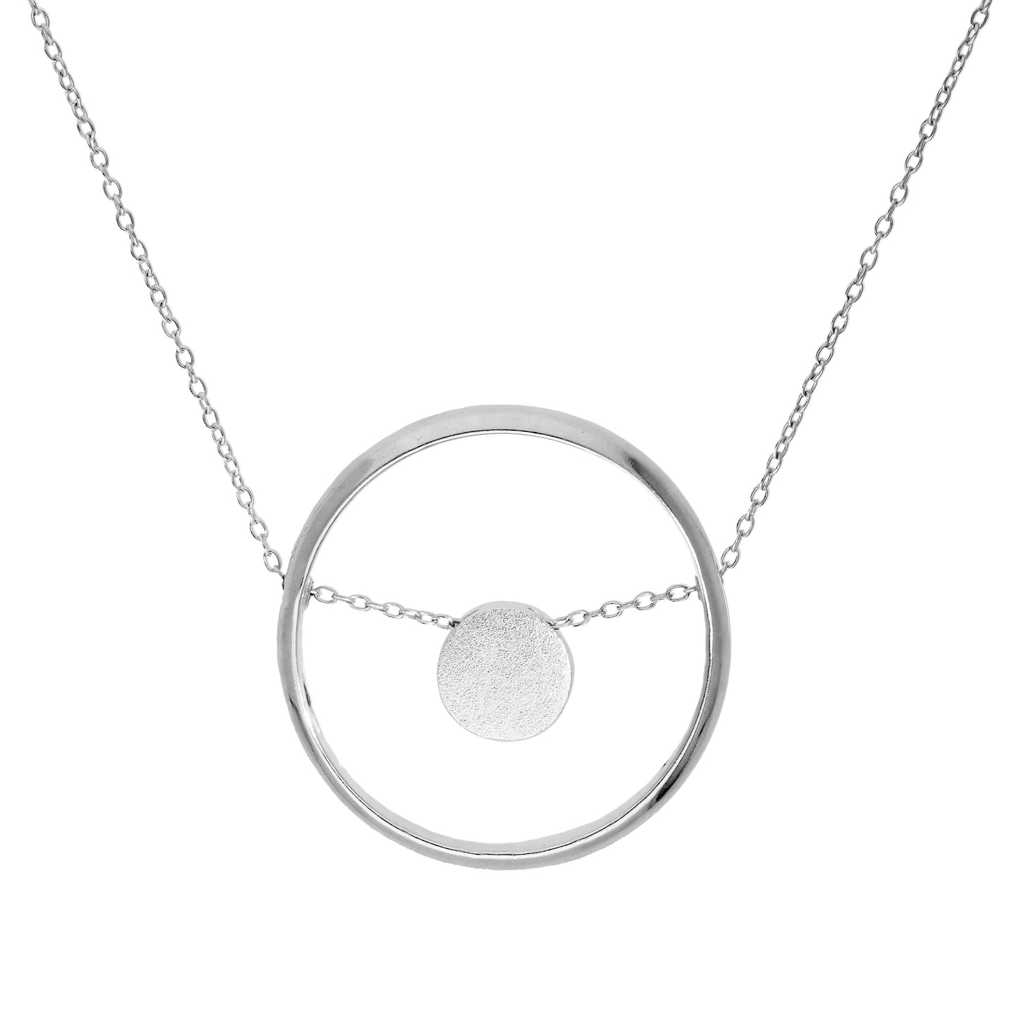 Sterling Silver Karma Moments Bead & Ring Pendant on Belcher Chain 16-22 Inches