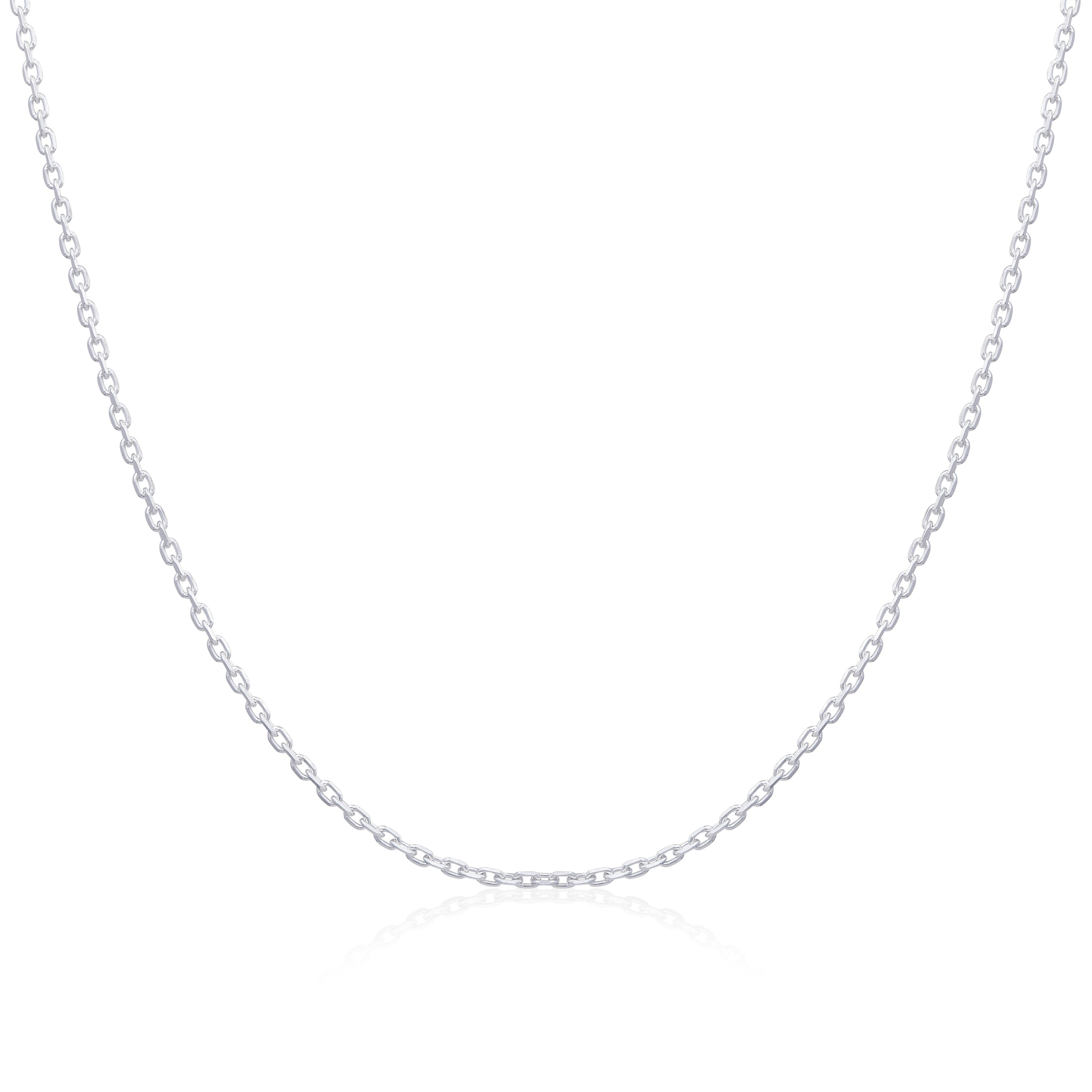 Sterling Silver Diamond Cut Trace Chain 16 - 18 Inches