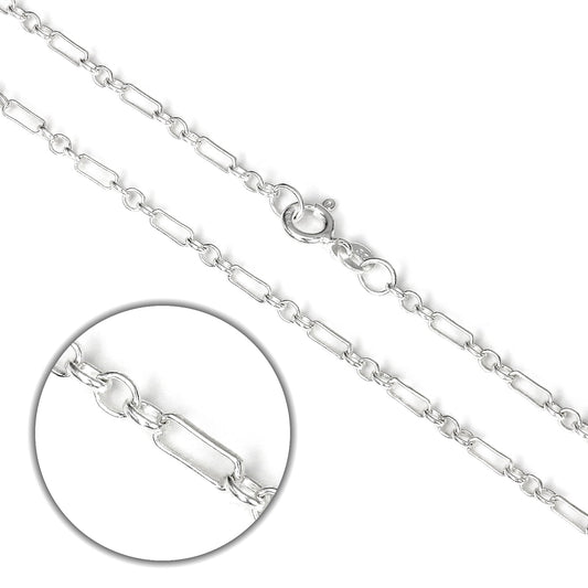 Sterling Silver Fetter Chain 16 - 24 Inches