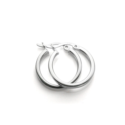 Sterling Silver 2mm Square Tube Hoop Earrings